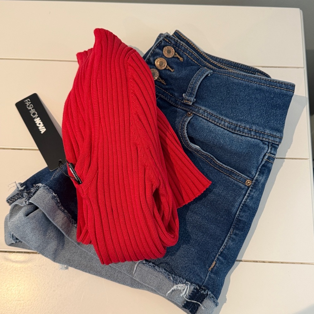 Jean Shorts and Top